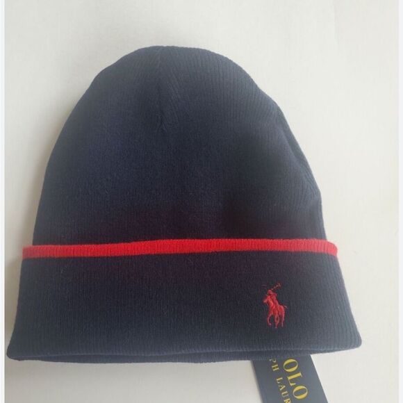 Polo Ralph Lauren Navy and Red Beanie - Picture 1 of 3